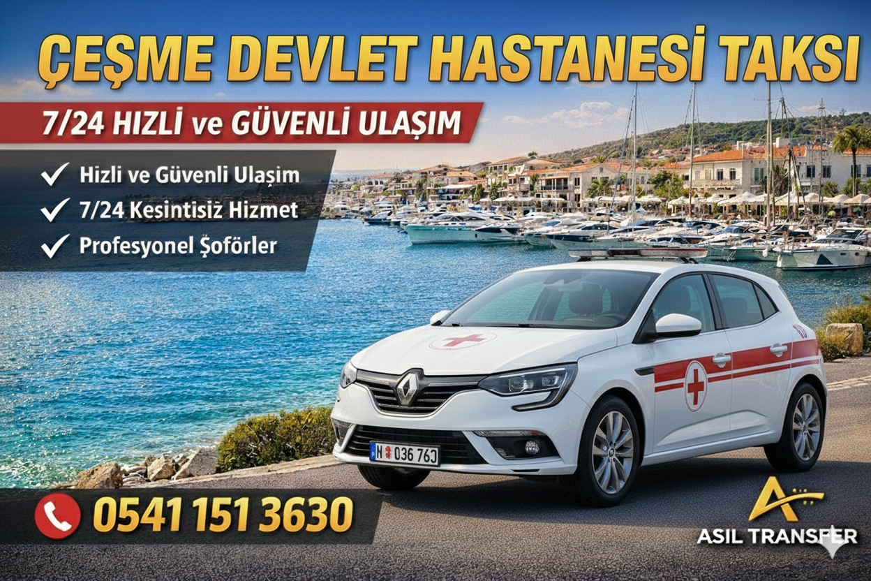 Çeşme Devlet Hastanesi Taksi 7/24 Ulaşım Hizmeti